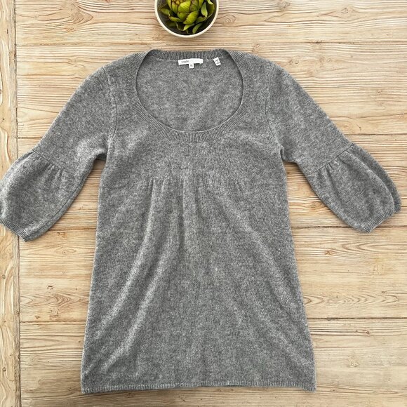 Vince Sweaters - Vince 100% Spring Cashmere Empire Waist Sweater – XS – Heather Gray